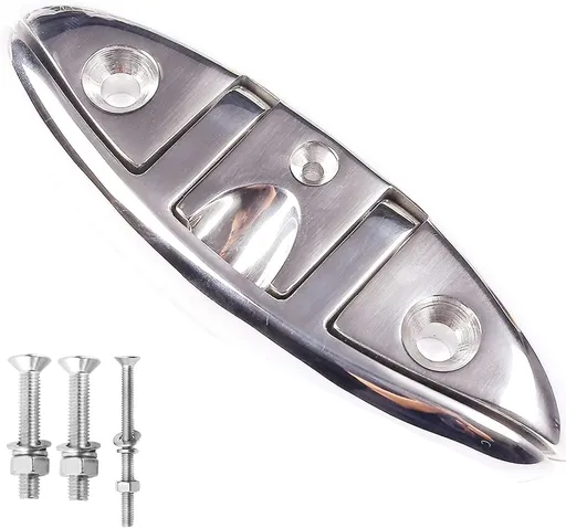 Boat Folding Cleat 8-1/2" Flip-up Heavy Dock Marine Grade 316 Stainless Steel