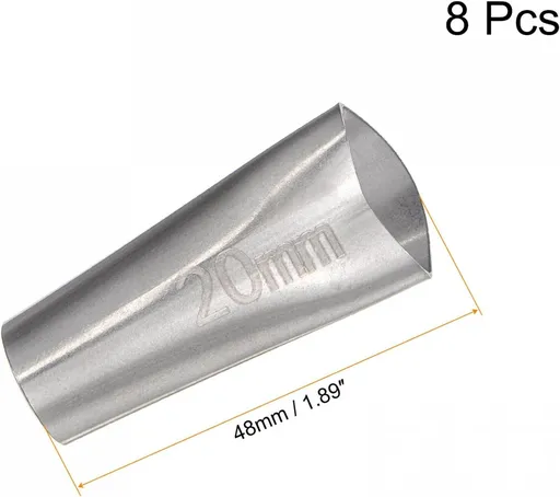 8 Pcs Caulking Nozzles, 20mm Width Stainless Steel Reusable Caulk Nozzle Applicator Tool for Kitchen Bathroom Window