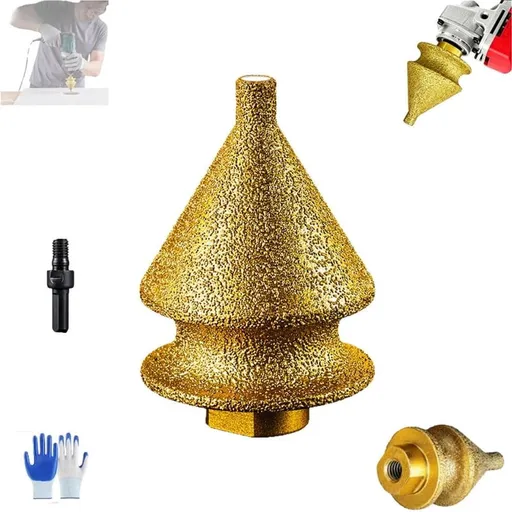 Diamond Chamfering Bit for Grinder, 4-in-1 Diamond Step Chamfer Drill Bit, Diamond-Coated Step Drill Bit, Multi-Purpose Straight Flute Design Drill Bit for Tile,Marble,DIY Tool Accessories