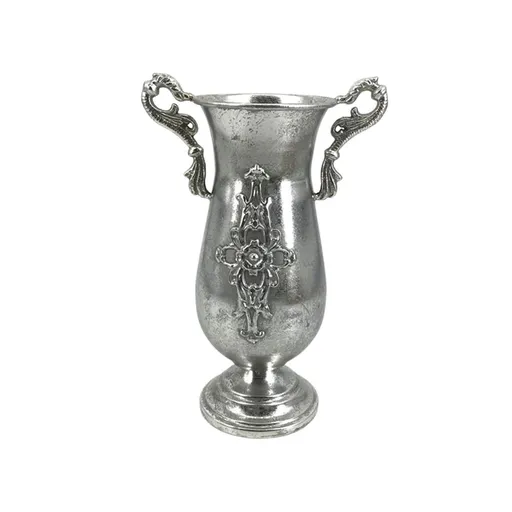 Decorative Iron Vase, Vintage Flower Pot for Dried Flowers, Ideal for Shelves and Living Rooms, Perfect Gift for Her on Special Occasions, Silver