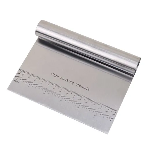 Chopper Stainless Steel Mirror Polished with Measuring Scale Multipurpose- Cake, Pizza Cutter - Pastry Bread Separator Scale Knife