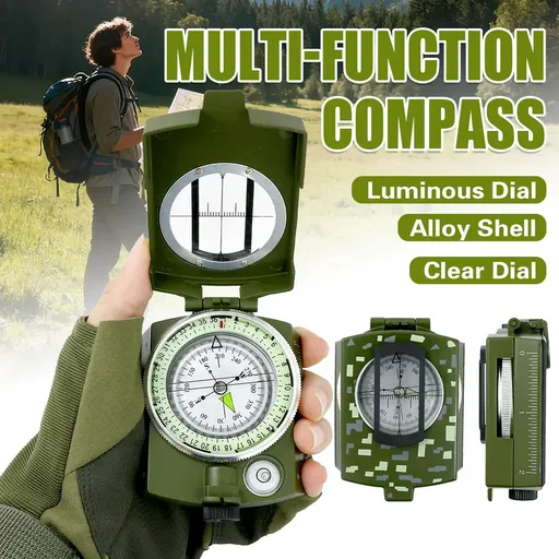 Multi-Function High Precision Compass Durable Luminous for Outdoor Hiking Camping