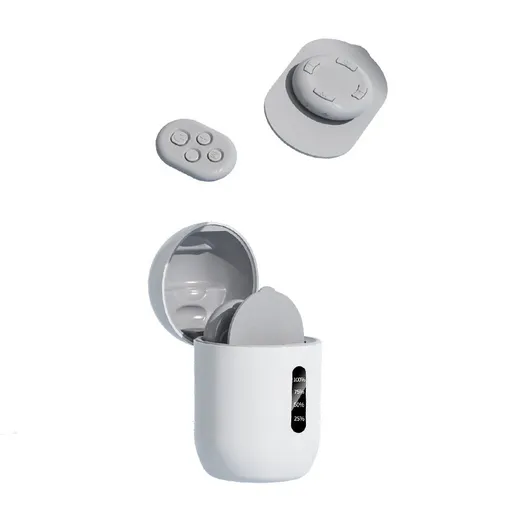 Smart Cervical Spine EMS Massager Sticker with Remote Control & Charging Case - 6 Modes, 16 Strengths(white)