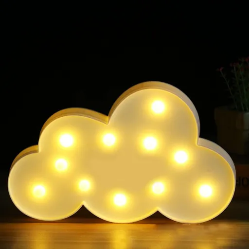 Light Up Cloud Decorative Signs Hanging Hole Nursery Room Cloud Night Light for Baby Shower, Party Supply, Christmas Decor-Cloud