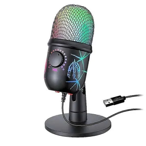 RGB USB Condenser Microphone - Gaming Laptop Recording Microphone