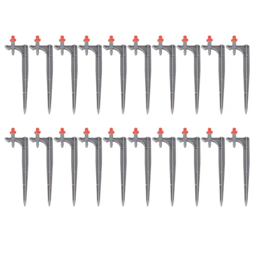 20Pcs/Bag Irrigation Dripper with Ground Insert Fruit Tree Drip Irrigation Emitters for Gardening360 Degree (Red)