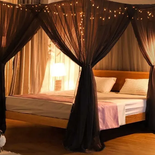 Extra Large Mosquito Net Bed Canopy with 4 Openings, Polyester Insect Protection for King Queen Full Size Bed, Camping Travel, 94x82 Inch