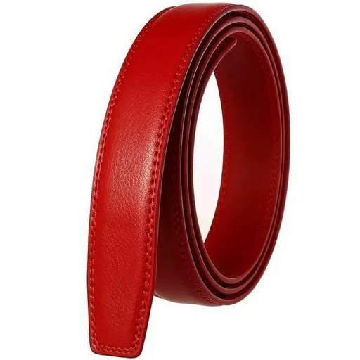 House Of Dasein Black Red Real Leather Spanking Strap No Buckle Belt Bdsm Impact Fetish - Red - 130Cm