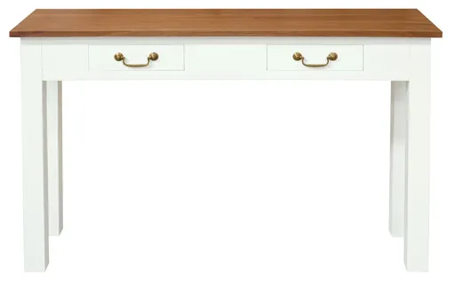 2 Drawer Straight Leg Sofa/Hall Table (White Caramel)
