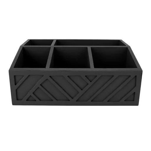 Tea Bag Organizer Multifunctional Wooden Divided Tea Bag Holder for Coffee Capsules Paper Cups Black