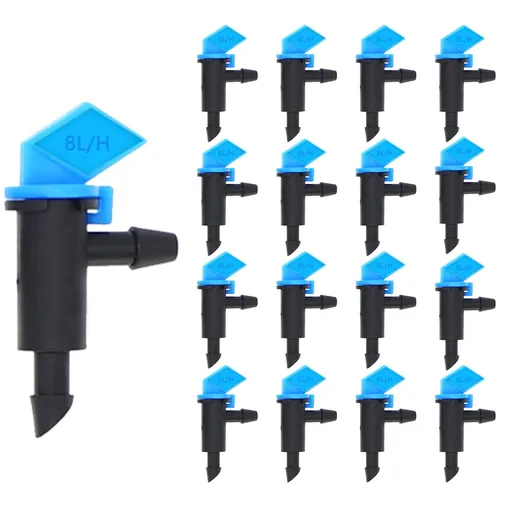 100 Pack Flag Irrigation Dripper Emitter 8L/H Garden Irrigation Drip Emitters Irrigation Emitter Flag Dripper Drip Irrigation