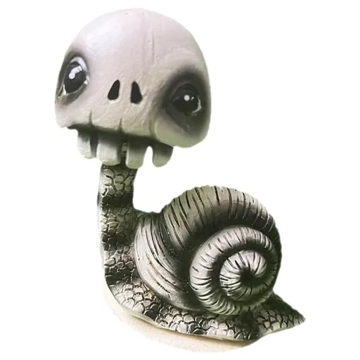 Skull Snail Statue Shaking Head Snail Figurine Halloween Animal Skull Mini Bobbleheads Figures Skeleton Doll Party Car Dashboard