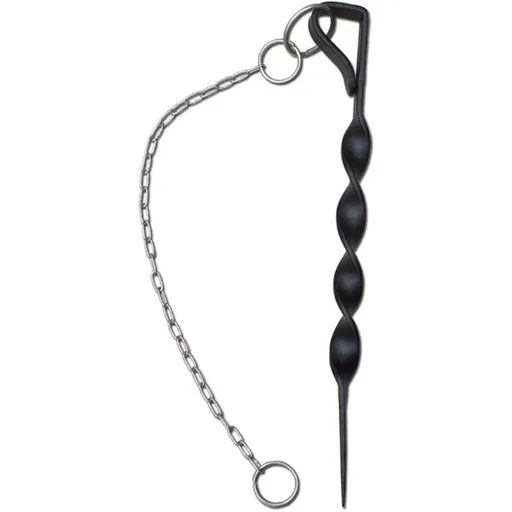 Rain Chains Anchor Stake – 12-inch Outdoor Rain Chain Base, Ground Anchor for Chains for Outdoor Gutters, Powder Coated Iron Anchoring Stake with 17-inch stainless steel chains