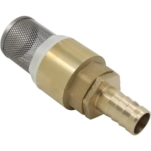 Check Valve with Strainer 1/2 3/4 1 inch with 12 16 19mm Socket, Foot Valve Strainer Check Valve (3/4 inch Thread + 16mm Tube Fittings), Gold Color