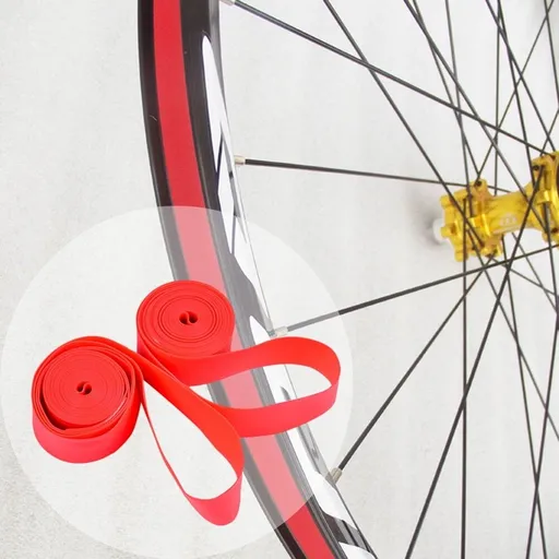 2-Pack Red Nylon Rim Tape for Bike Tire with High Durability and Elasticity