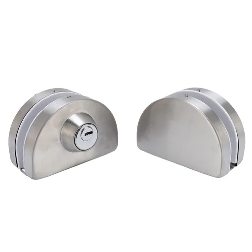 Glass Door Lock Fits On 10 mm -12 mm Glass Stainless Steel Double Bolts Swing Push Sliding Access Control Office Glass Door Lock with 3 Keys