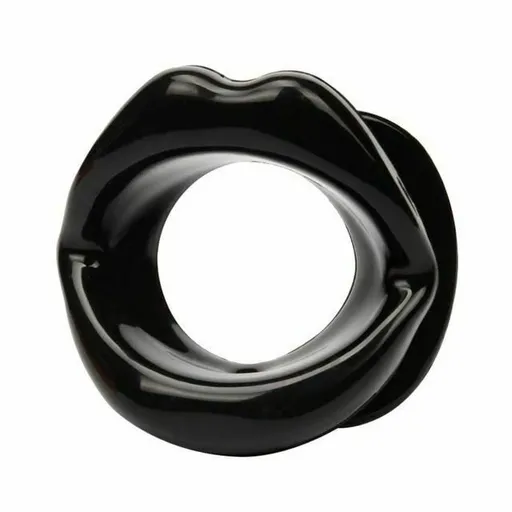 House Of Dasein Silicone Rubber Open Mouth Lips Gag Bdsm Bondage Kink - Black