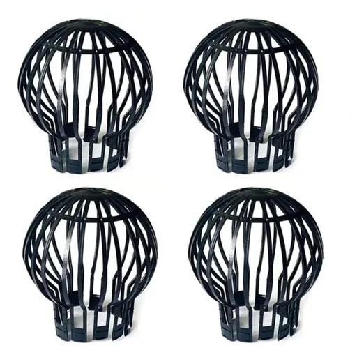 4-pack plastic downspout protectors - Keeps downspouts free from blockages caused by leaves, moss, mud, sludge, balls and other debris—max