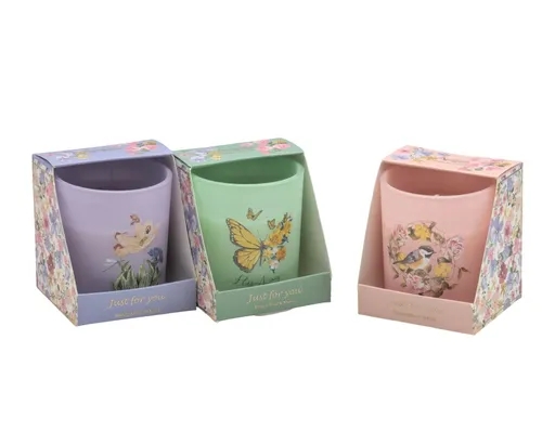 bulk 12 Floral Scented Gift Candle 8cm
