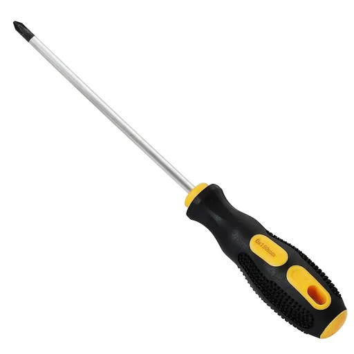 2Pcs Screwdriver 6 inch Shaft Non-Slip Grip Screwdriver Magnetic Tip 6mm PH2 Cross Head Screwdriver
