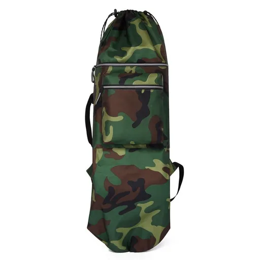 Skateboard Bag Longboards Carrying Case Double Shoulder Backpack Outdoor Travel - Green Camouflage