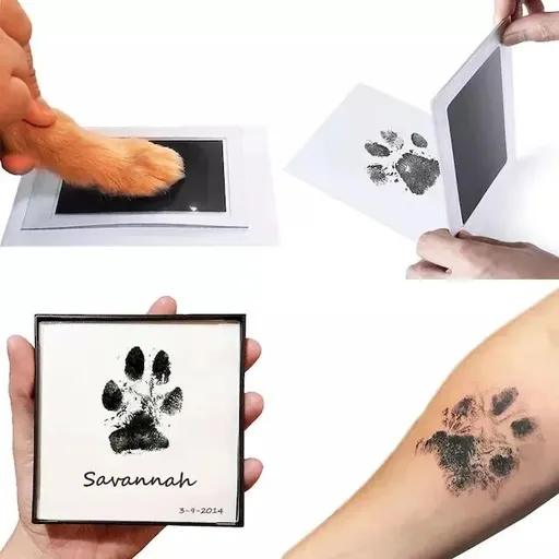 Handprint Kit Paw Print Memory Keepsake Black