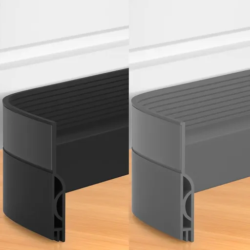 39 Inch Door Draft Stopper 2 Pack Black & Gray