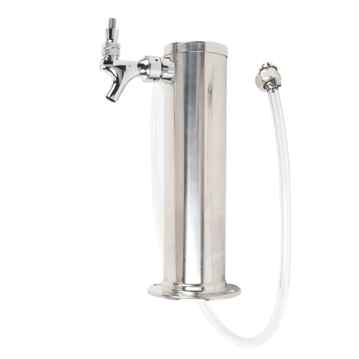 Single Tap Stainless Steel Draft Beer Tower 3 Inch Column Draft Beer Tower Dispenser Kit for Parties Pubs Restaurants Stainless Steel color