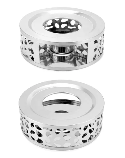 2pcs Stainless Steel Teapot Warmer, Tea Warmer for Teapot, Silver Color hot tea stove, hot coffee stove, and tea warmer base