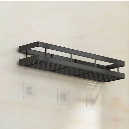 Wall Mount Spice Rack | No Drill Adhesive Metal Shelf | Kitchen Organizer Storage | 11.81x4.92x2.17 Inches | Multi-Function Household Rack