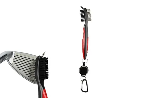 Golf Club Cleaning Brush Reel Groove Cleaner Tool -Red