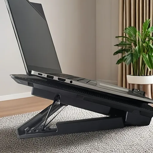 Laptop Stand Dual-Fan Cooling Ergonomic Angle Adjustment Portable Design for Laptops up to 17 Inches