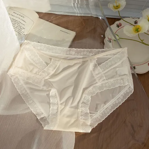 Yi Si Mi Mid Waist Ice Silk Quick Dry Breathable... Apricot L (50.00 kg-60.00 kg