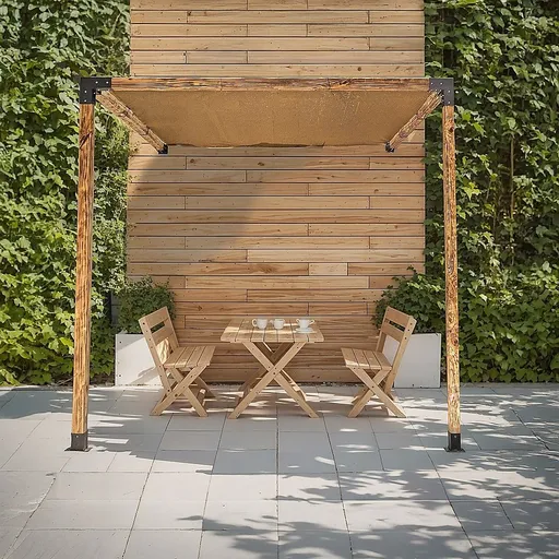 DIY Pergola Kit – Single Wall Mount with Coffee Screen Set with Brackets