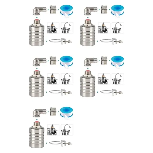 5X Float Valve,1/2 Inch to 3/4Inch Water Float Valve,304 Stainless Steel Fully Automatic Water Level Control Float Valve