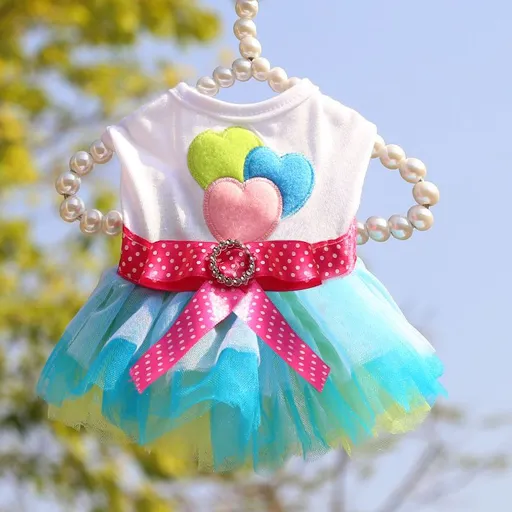 Pet Dress Shine Cotton Lip Skirt Lip skirt blue XS (bust 30CM recommended weight 1.00 kg-1.50 kg