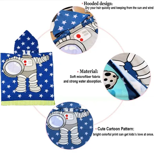 Kids Beach Hooded Towel for Toddler 1-6 Years, Baby Pool TowelLarge Bath Towels,Super Soft & Absorbent Swim Cover-ups