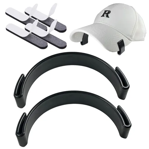 Hat Bill Bender,Perfect Hat Curving Band Brim Shaper for Caps, comes with Hat Sizing Reducer Tape/Hat Sweat Pad (2 Pack Black-2)