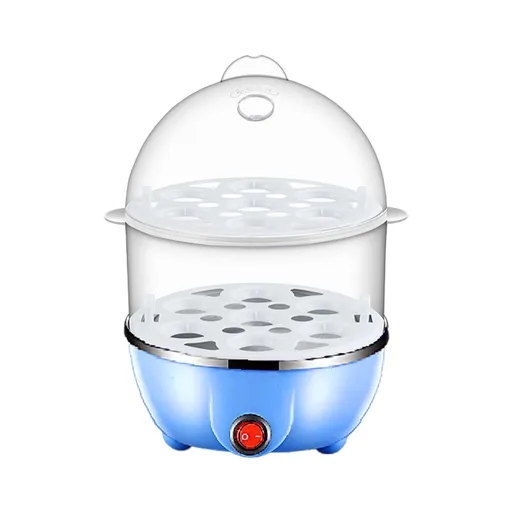 Egg Steamer ! Eggs Cooker Double Breakfast Machine Stainless Steel Multi Function Steamer, Cooking Molds Promotion Include 1*Egg Steamer Blue