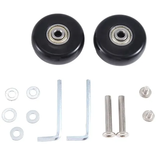 50X18mm Set of 2 Luggage Suitcase Replacement Wheels,PU Swivel Caster Wheels Carbon y11566