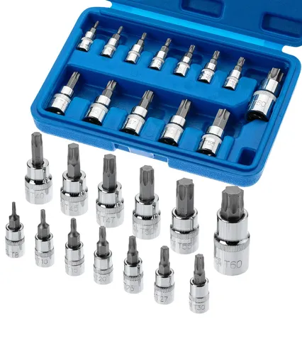 Bit Socket Set, 13 Pieces Set with Case, T8-T70, Bit Set, Star Socket Set, Star Bit Socket Set, Bits, Star Bits Set