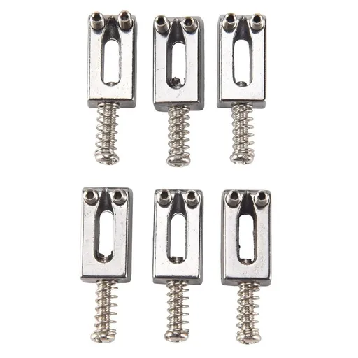 6 Pieces Electric Guitar Bridge Saddles Flat Set for Guitar Replacement
