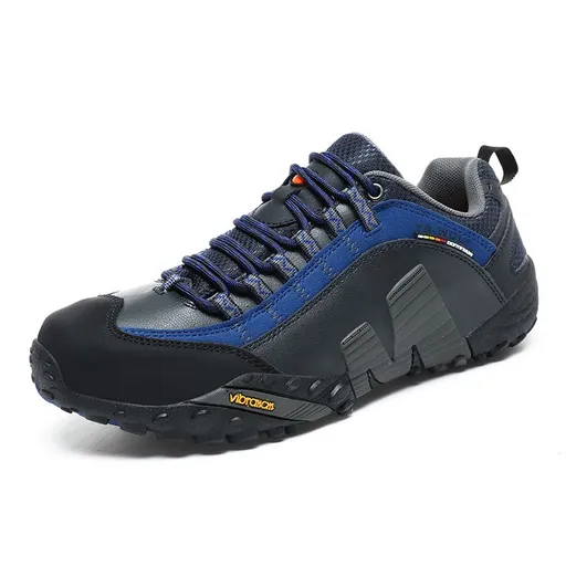 Lefectic Hiking Shoes Genuine Leather Waterproof. Dark blue 44