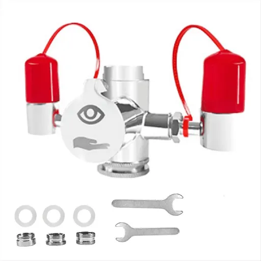 Faucet Mounted Eyewash Station with Cover,Reliable First-AID Emergency Eye Wash Unit for Sink Attachment Lab,Factory