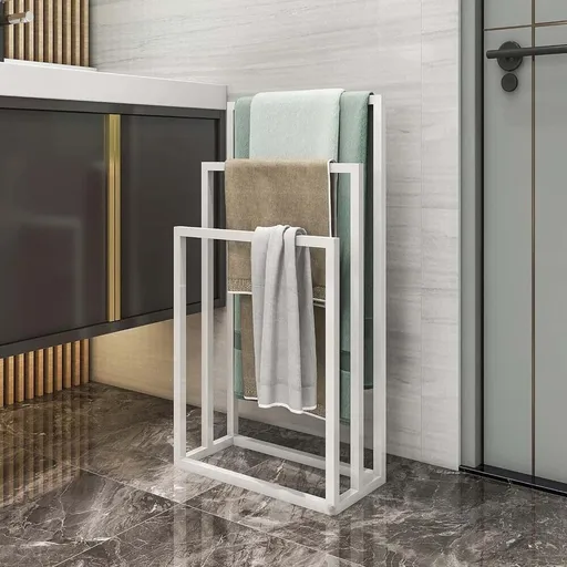 3 Tier Metal Freestanding Towel Rack Rail Holder Drying Stand