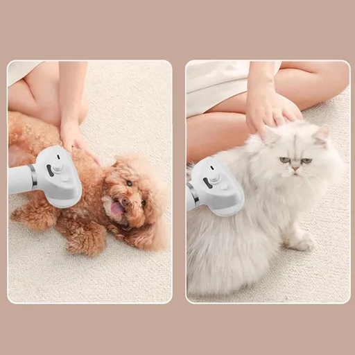 Pet Comb Three Temperature Settings Plug Dog Steamy Brush with Detachable Comb Head Pet Supplies white