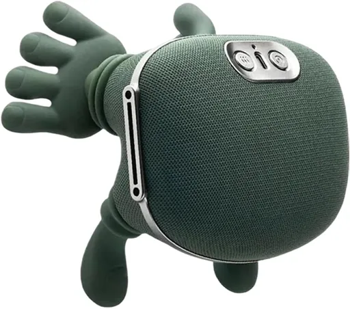 Massager, Real Hand Simulation Shiatsu Deep Tissue Electric Massager for Neck, Back & Shoulders, 3D Kneading, 3-Speed Adjustable USB Rechargeable (Green)
