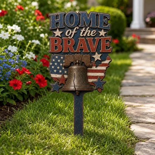 12inch 250th Anniversary Yard Sign Decorations, 4th of July Memorial Day Garden Stakes, Outdoor Decor 250 Year Patriotic Independence Day Metal Sign with Stake for 1776-Decor (Torch)