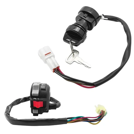 Start Stop Headlight Switch & Ignition Key Switch for Yamaha Warrior Grizzly Big Bear Wolverine Kodiak MOTO-4