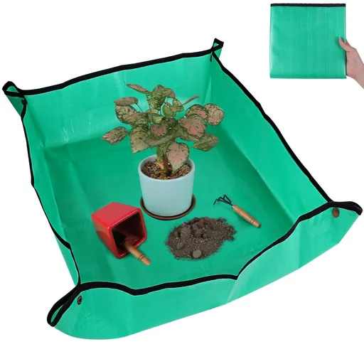 Plant Repotting Mat for Indoor Plants Potting Soil Mix, Waterproof Plant Repotting/Potting Tray, Potting Mat(26" x 26")